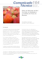 Thumbnail de Efeito da aplicação de boro via foliar na qualidade e na colheita de frutos de macieira.