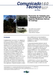Thumbnail de Protocolos de assepsia para o estabelecimento in vitro de espécies medicinais nativas da Caatinga.