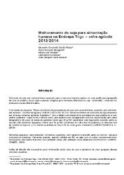 Thumbnail de Melhoramento de soja para alimentação humana na Embrapa Trigo - safra agrícola 2013/2014.