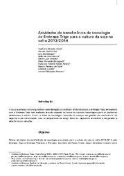 Thumbnail de Atividades de transferência de tecnologia da Embrapa Trigo para a cultura da soja na safra 2013/2014.