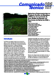 Thumbnail de Agricultura conservacionista na produção familiar de mandioca e milho no Juruá, Estado do Acre: efeitos da adoção nos resultados de safras de 2006 a 2014.
