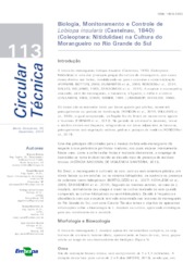 Thumbnail de Biologia, monitoramento e controle de Lobiopa insularis (Castelnau, 1840) (Coleoptera: Nitidulidae) na cultura do morangueiro no Rio Grande do Sul.