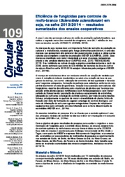 Thumbnail de Eficiência de fungicidas para controle de mofo-branco (Sclerotinia sclerotiorum) em soja, na safra 2013/2014 - resultados sumarizados dos ensaios cooperativos.