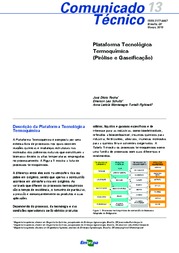 Thumbnail de Plataforma tecnológica termoquímica: pirólise e gaseificação.