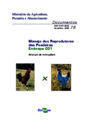 Thumbnail de Manejo dos reprodutores das poedeiras Embrapa 031: manual de instruções.