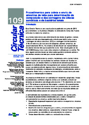 Thumbnail de Procedimentos para coleta e envio de amostras de leite para determinação da composição e das contagens de células somáticas e de bactérias totais.