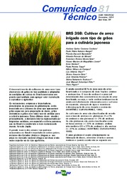 Thumbnail de BRS 358: Cultivar de arroz irrigado com tipo de grãos para a culinária japonesa.