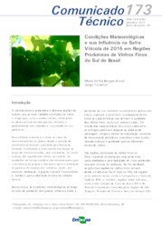 Thumbnail de Condições meteorológicas e sua influência na safra vitícola de 2015 em regiões produtoras de vinhos finos do sul do Brasil.