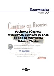 Thumbnail de Políticas públicas municipais: geração de base de dados multimídia (Relatório Técnico).