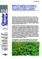 Thumbnail de Eficiência de fungicidas para controle de mofo-branco (Sclerotinia aclerotorium) em soja, na safra 2014/2015- resultados sumarizados dos ensaios cooperativos.