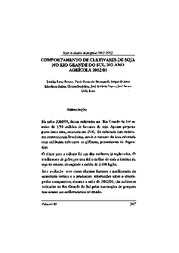 Thumbnail de Comportamento de cultivares de soja no Rio Grande do Sul, no ano agrícola 2002/03.