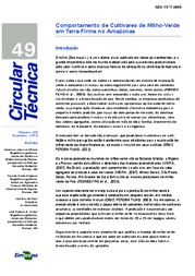 Thumbnail de Comportamento de cultivares de milho-verde cultivadas em terra firme no Amazonas.