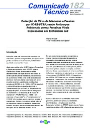 Thumbnail de Detecção de vírus de macieiras e pereiras por IC-RT-PCR usando anticorpos policlonais contra proteínas virais expressadas em Escherichia coli.