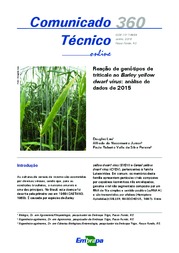 Thumbnail de Reação de genótipos de triticale ao Barley yellow dwarf virus: análise de dados de 2015.