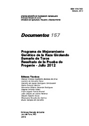 Thumbnail de Programa de mejoramiento genético de la raza girolando - Sumário de toros - Resultado de la prueba de progenie - Julio 2012.