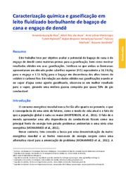 Thumbnail de Caracterização química e gaseificação em leito fluidizado borbulhante de bagaço de cana e engaço de dendê.