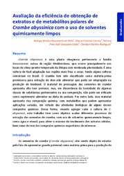 Thumbnail de Avaliação da eficiência de obtenção de extratos e de metabólitos polares de Crambe abyssinica com o uso de solventes quimicamente limpos.