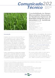 Thumbnail de Transferibilidade de Primers Microssatélites Desenhados de Sequências Expressas de Brachiaria brizantha para B. decumbens e B. humidicola.