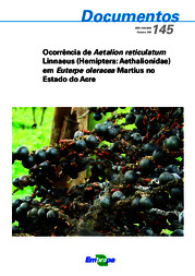 Thumbnail de Ocorrência de Aetalion reticulatum Linnaeus (Hemiptera: Aethalionidae) em Euterpe oleracea Martius no Estado do Acre.