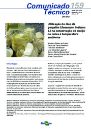 Thumbnail de Utilização do óleo de gergelim (Sesamum indicum L.) na conservação de queijo de cabra à temperatura ambiente.