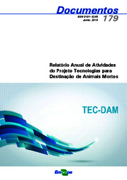 Thumbnail de Relatório anual de atividades do projeto tecnologias para destinação de animais mortos: TEC DAM.