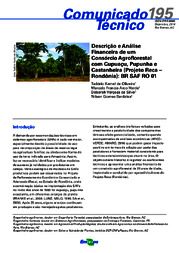 Thumbnail de Descrição e análise financeira de um consórcio agroflorestal com cupuaçu, pupunha e castanheira (Projeto Reca - Rondônia): BR SAF RO 01.