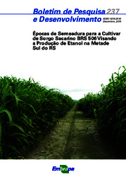 Thumbnail de Épocas de semeadura para cultivo de sorgo sacarino BRS 506 visando a produção de etanol na metade sul do RS.