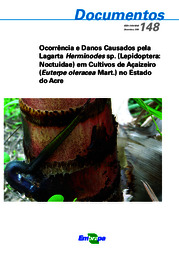 Thumbnail de Ocorrência e danos causados pela lagarta Herminodes sp. (Lepidoptera: Noctuidae) em cultivos de açaizeiro (Euterpe oleracea Mart.) no Estado do Acre.