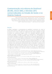 Thumbnail de Contaminação microbiana de biodiesel (B100), diesel (B0), e blendas (B7) comercializadas no Estado de Goiás e no Distrito Federal.
