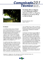 Thumbnail de Condições meteorológicas e sua influência na safra vitícola de 2017 em regiões produtoras de vinhos finos do sul do Brasil.