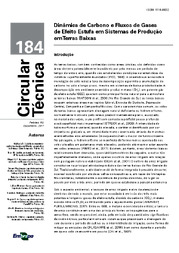 Thumbnail de Dinâmica de Carbono e Fluxos de Gases de Efeito Estufa em Sistemas de Produção em Terras Baixas.