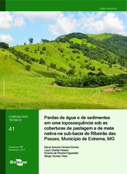 Thumbnail de Perdas de água e de sedimentos em uma topossequência sob as coberturas de pastagem e de mata nativa na sub-bacia do ribeirão das posses, município de Extrema/MG.