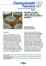 Thumbnail de Fabricação de queijo caprino elaborado com culturas láticas mesofílica e propiônica.