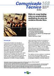 Thumbnail de Efeito do creep feeding sobre as características qualitativas da carne de cordeiros Morada Nova.