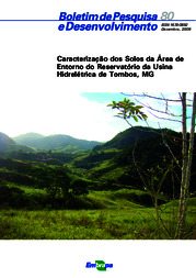 Thumbnail de Caracterização dos solos da área de entorno do reservatório da Usina Hidrelétrica de Tombos, MG.
