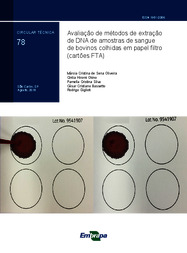 Thumbnail de Avaliação de métodos de extração de DNA de amostras de sangue de bovinos colhidas em papel filtro (cartões FTA).