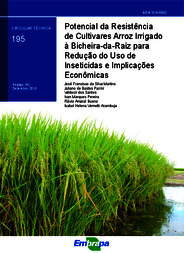 Thumbnail de Potencial da Resistência de Cultivares Arroz Irrigado à Bicheira-da-Raiz para Redução do Uso de Inseticidas e Implicações Econômicas.
