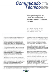 Thumbnail de Produção integrada de citros x convencional x impacto sobre a qualidade do solo.