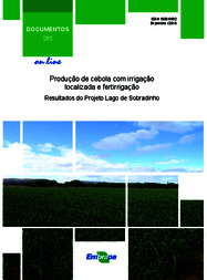 Thumbnail de Produção de cebola com irrigação localizada e fertirrigação: resultados do Projeto Lago de Sobradinho.