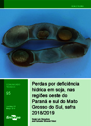 Thumbnail de Perdas por deficiência hídrica em soja, nas regiões oeste do Paraná e sul do Mato Grosso do Sul, safra 2018/2019.