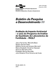 Thumbnail de Avaliação de impacto ambiental: o caso do Programa de Análise de Qualidade de Laboratórios de Fertilidade - PAQLF.