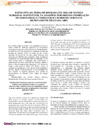 Thumbnail de Estimativa da perda de biomassa em área de manejo florestal sustentável na Amazônia por meio da combinação de dados Lidar e câmeras RGB a bordo de aeronave remotamente pilotada (ARP).