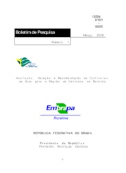Thumbnail de Avaliação, Seleção e Recomendação de Cultivares de Soja para a Região de Cerrados de Roraima.