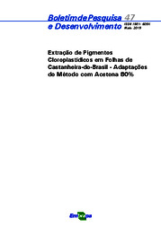 Thumbnail de Extração de pigmentos cloroplastídicos em folhas de castanheira-do-Brasil - adaptações do método com acetona 80%.