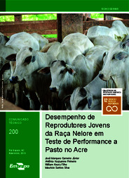 Thumbnail de Desempenho de reprodutores jovens da Raça Nelore em teste de performance a pasto no Acre.