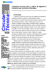 Thumbnail de Indicações técnicas para o cultivo de algodoeiro herbáceo nos cerrados de Roraima.