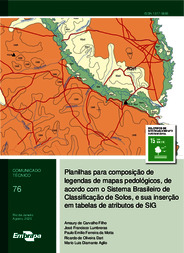 Thumbnail de Planilhas para composição de legendas de mapas pedológicos, de acordo com o Sistema Brasileiro de Classificação de Solos, e sua inserção em tabelas de atributos de SIG.
