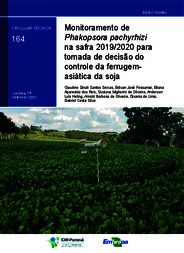 Thumbnail de Monitoramento de Phakopsora pachyrhizi na safra 2019/2020 para tomada de decisão do controle químico da ferrugem-asiática da soja.