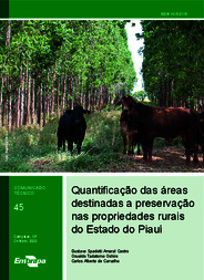 Thumbnail de Quantificação das áreas destinadas a preservação nas propriedades rurais do Estado do Piauí.