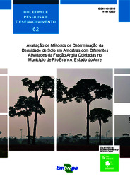 Thumbnail de Avaliação de métodos de determinação da densidade de solo em amostras com diferentes atividades da fração argila coletadas no município de Rio Branco, estado do Acre.